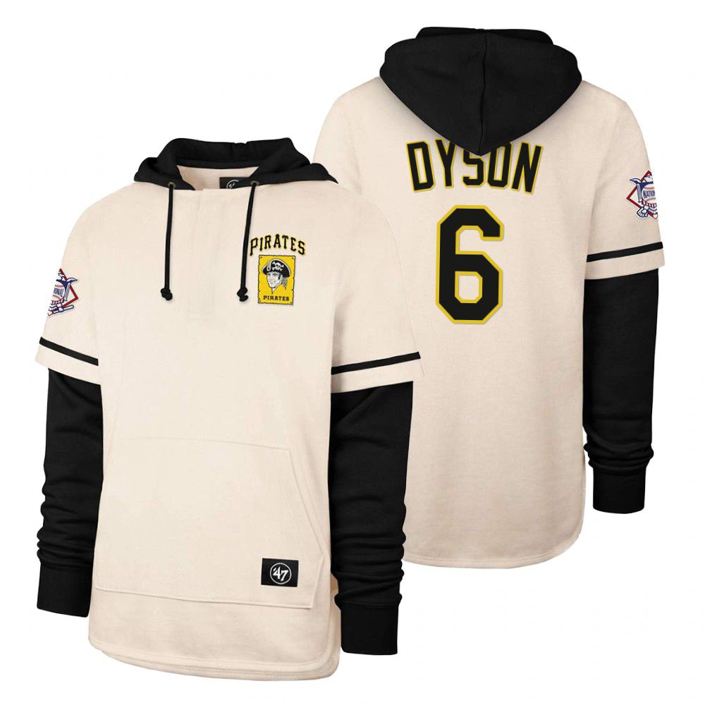 Men Pittsburgh Pirates #6 Dyson Cream 2021 Pullover Hoodie MLB Jersey